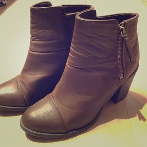 H&M Brown Booties with rubber heel